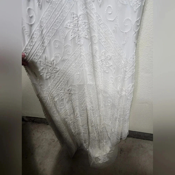 Lulus The Sweetest Vows White Beaded Sequin Mermaid Maxi Dress Wedding Bridal - Picture 14 of 14